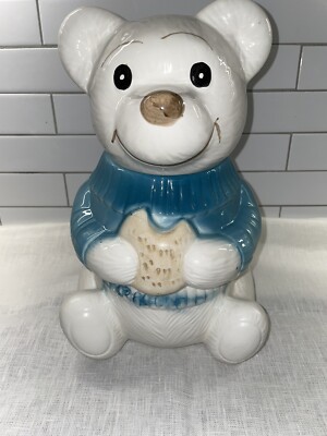 Is the blue sweater teddy bear cookie jar by Welcome Taiwan a good buy? Yes its a super cute collectible piece!