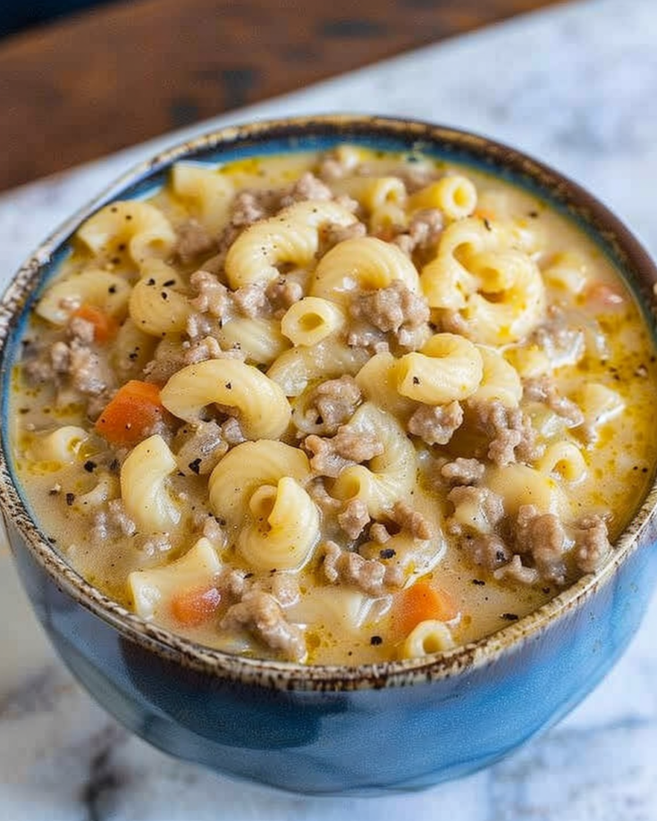 Why Does Everyone Adore Macaroni Cheeseburger Soup? Its Hearty, Cheesy, and Incredibly Easy to Make.