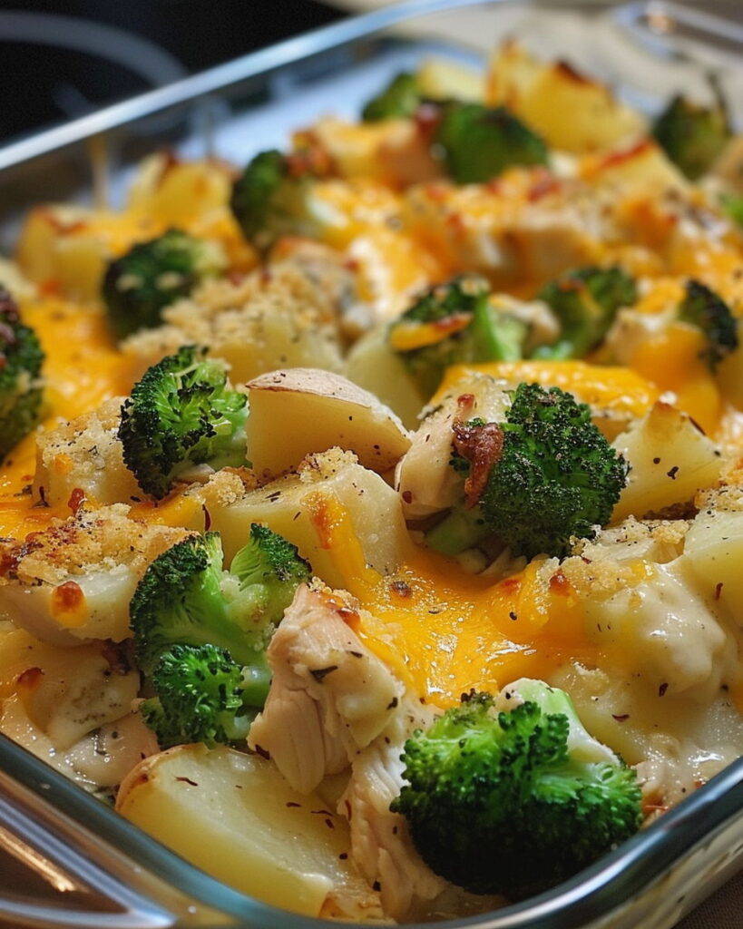 Delicious Baked Potato Chicken and Broccoli Casserole Tonight