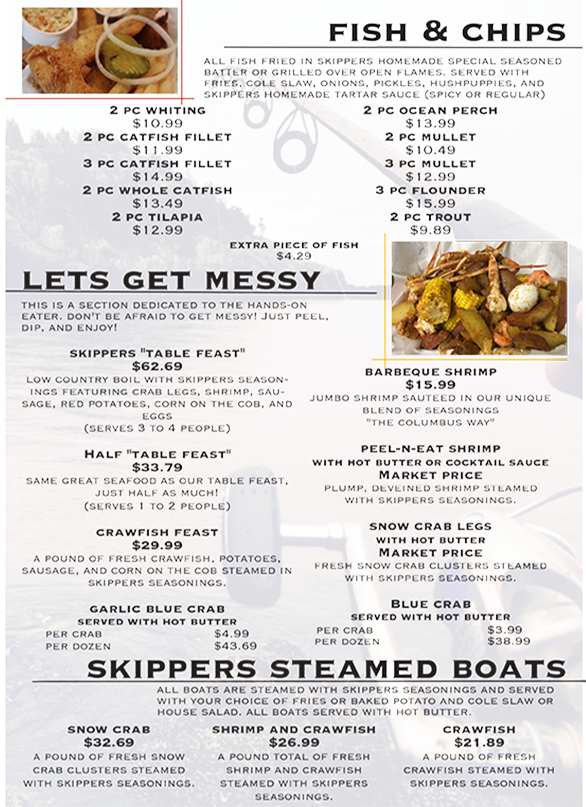 Skippers Seafood Menu: How To View Online? See their full list of seafood and sides easily!