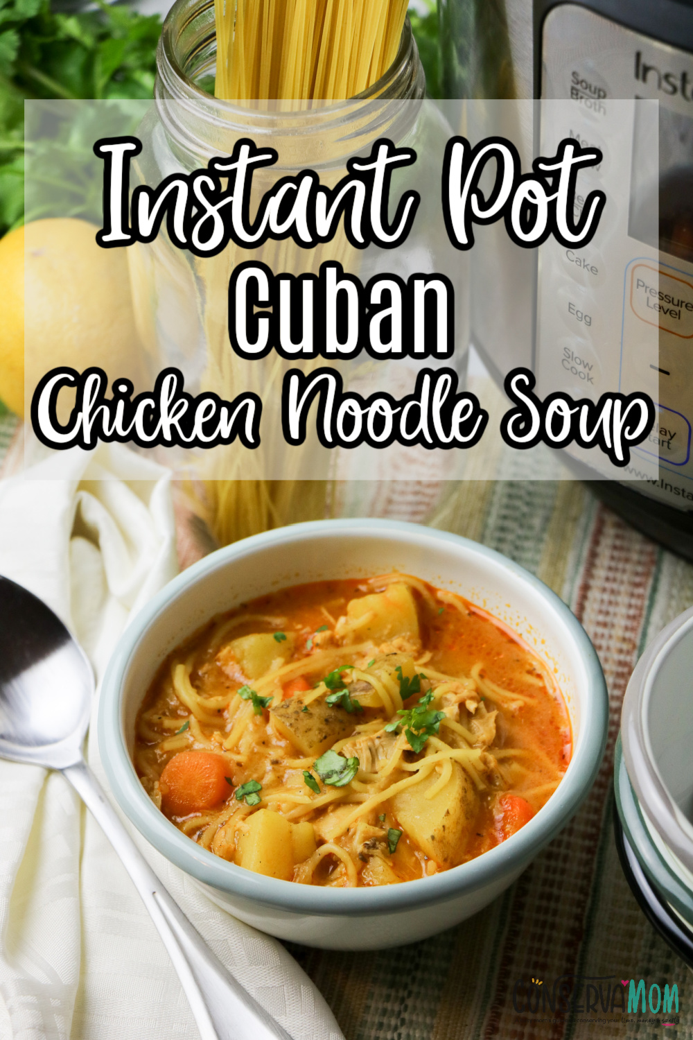Quick Cuban Chicken Noodle Soup Dinner Ready in 30 Minutes