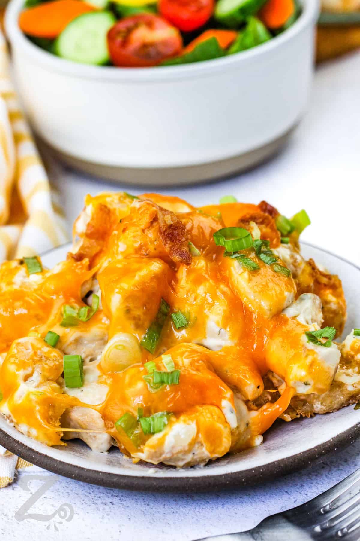 Serve Cracked Chicken Tater Tot Casserole With Salad for Delicious Simple Dinner
