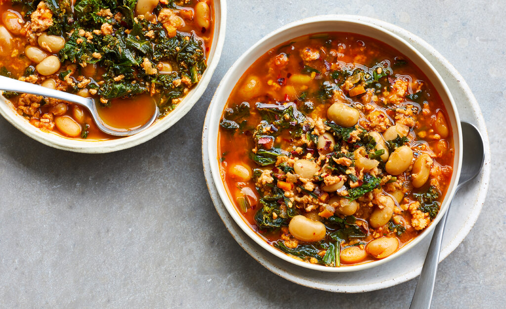 Warm Up With Tasty Lemony White Bean Soup With Turkey and Greens Now